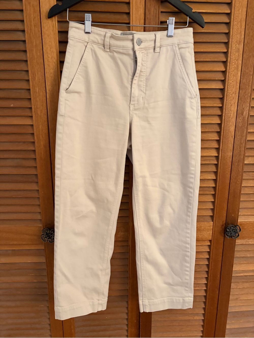 Everlane women’s barrel leg beige jeans size 28 cotton and elastane